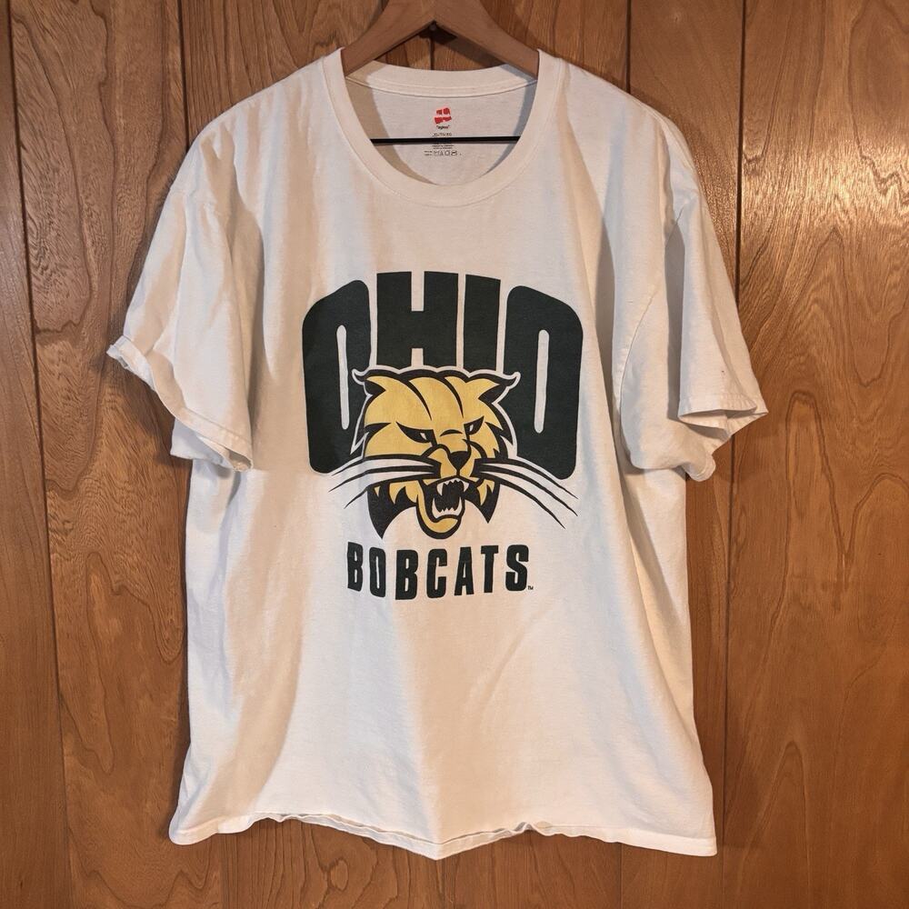 Ohio University Bobcats T Shirt Mens XL Short Sleeve White Graphic NCAA